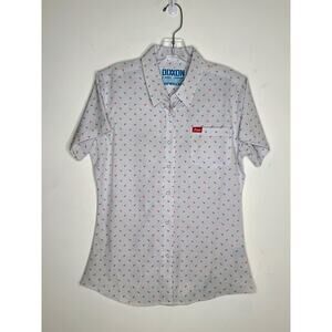 Dixxon D-lite shipwrecked short sleeve button down shirt anchors - medium